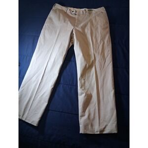 Berle Pants Mens 40 Beige‎ 30" inseam Pleated Flannel Lined Chino Charleston SC